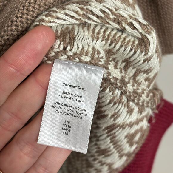 NWT Coldwater Creek Patchwork Cowl Neck Tunic Sweater - Size M - Picture 6 of 7